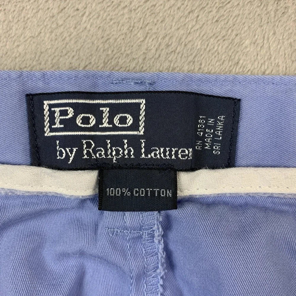 Polo Ralph Lauren Shorts Mens 38 Blue Chino Flat Front Cotton Preppy Casual
